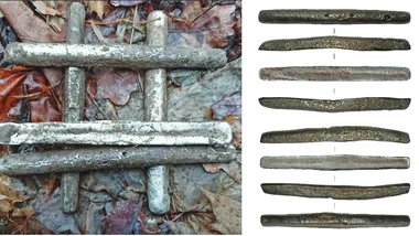 Злитки скарбу з Дернового. Фотографії з дослідження